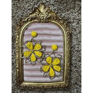 Silver Gold Flower Dangle Drop Earrings Statement Floral Metal Thread Jewelry